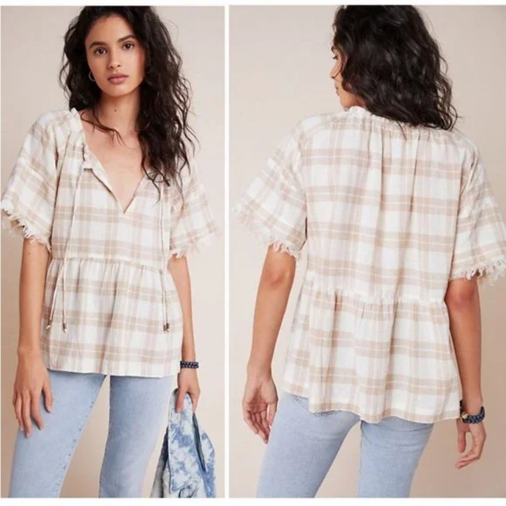 Pilcro by Anthropologie The Bette Babydoll Top Size Small - Picture 11 of 11